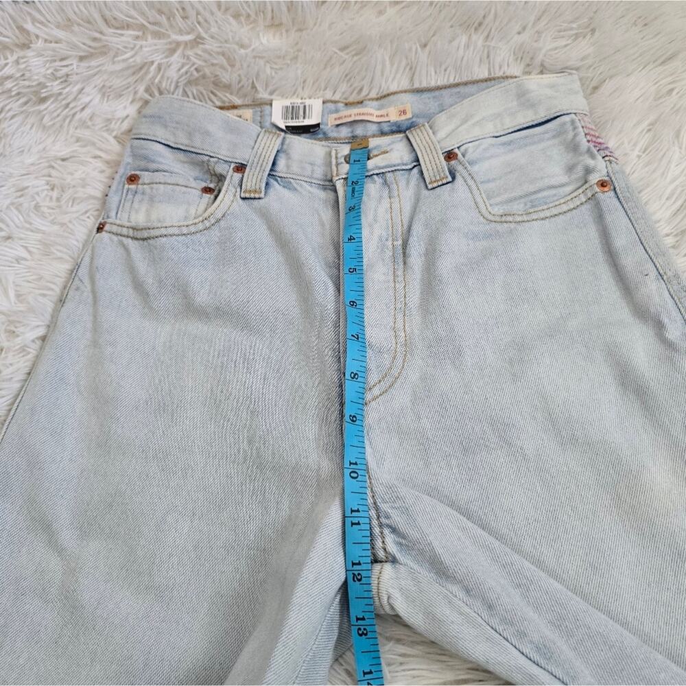 Levi's Ribcage Super High Rise Ankle Straight Light Wash Jeans NWT 26 X 27 - Picture 10 of 16